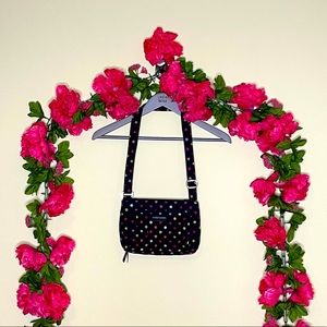 Vera Bradley Black Multi Color Polka Dot Mini Bag